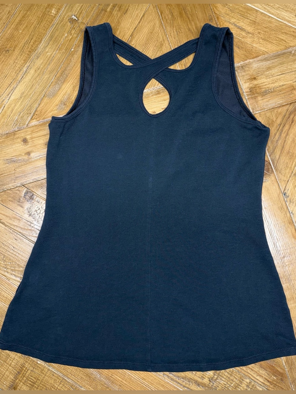 The North Face Breezeback Knit Tank Top Black Cross Back Keyhole Medium - Picture 13 of 13